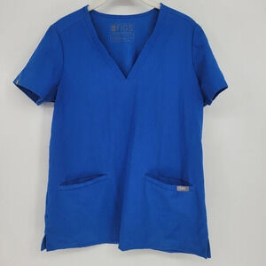 FIGS Technical collection blue top short sleeve scrub shirt XSmall